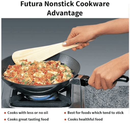 Hawkins Futura Nonstick Deep-Fry Pan (Stir-Fry Pan) 2 L, 26 cm, 3.25 mm with SS Lid (Black) - Image 4